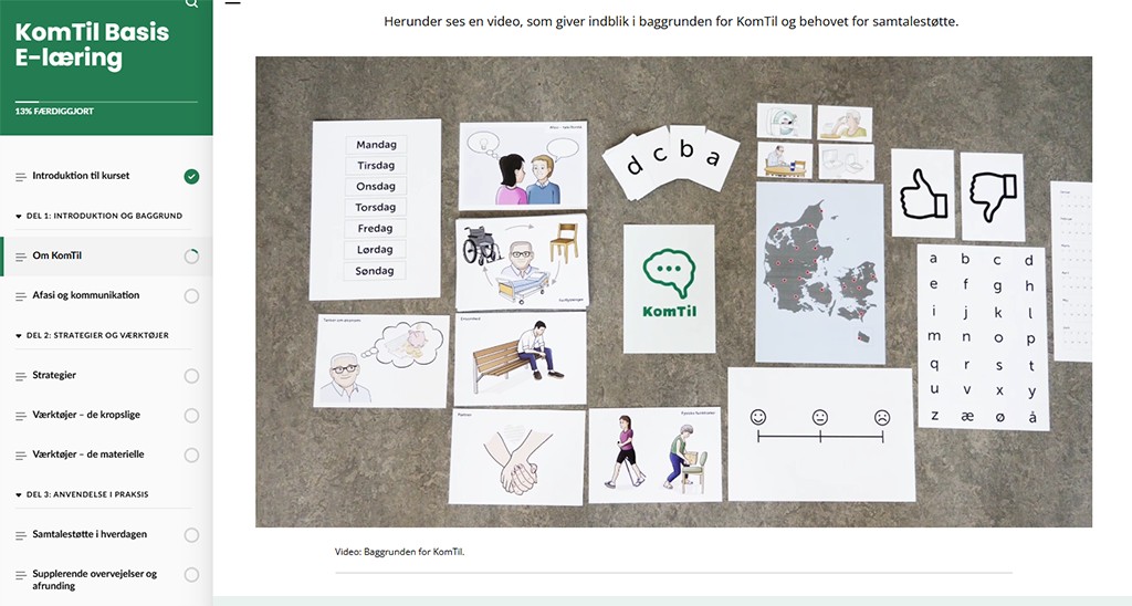 Screenshot fra KomTil-e-læringsprogrammet